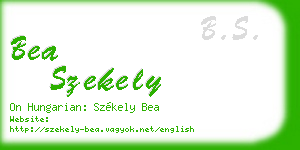 bea szekely business card